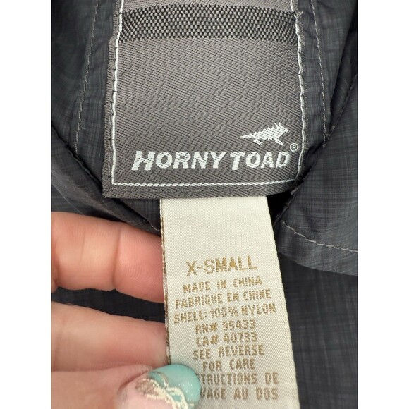 VINTAGE Horny Toad 100% Charcoal Gray 100% Nylon Trench Coat Size XSMALL EUC - Picture 10 of 12